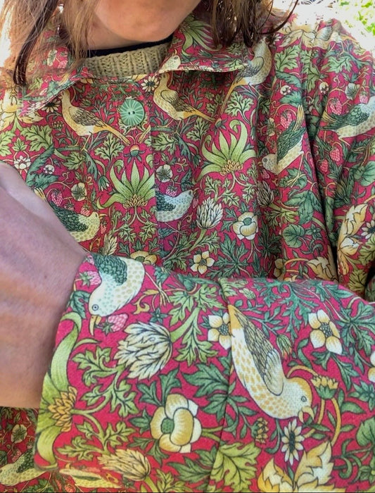 Sage Jacket - Red Strawberry Thief [S]