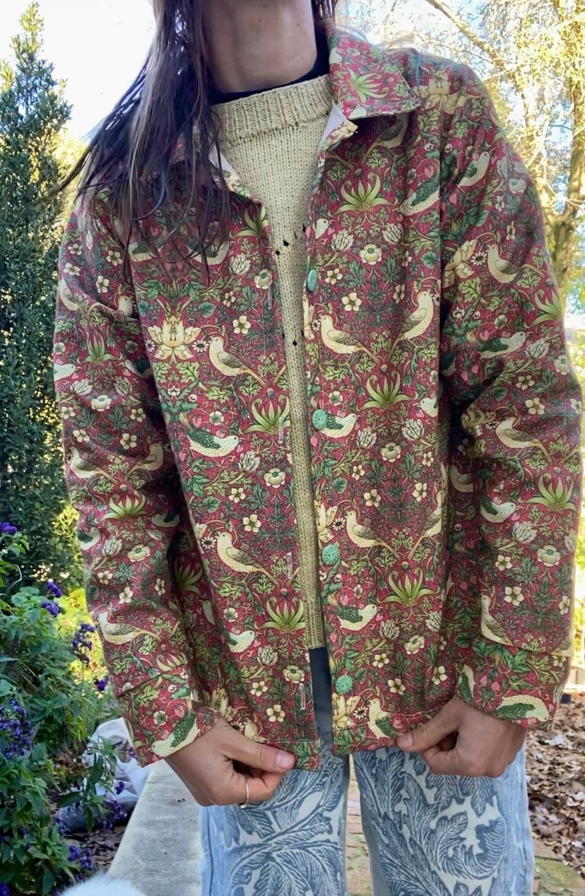 Sage Jacket - Red Strawberry Thief [S]